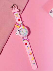 1 件新款时尚可爱独角兽石英手表，送给女孩的礼物 - 彩色 - 查看 6