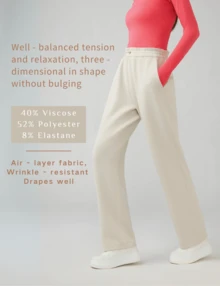 2 Pcs Set Women's Soft Rayon Sweatpants Lightweight Breathable Workout Trousers With Adjustable Shockcord - 彩色 - 查看 10