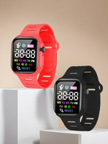 2 Stück/1 Stück Farbbildschirm Elektronische Uhr Koreanische Mode Coole Laterne für Jungen und Mädchen Paare Wald Elektronische Uhr, die beste Wahl für Halloween, Weihnachten, Valentinstag, Muttertag, Urlaubsgeschenke