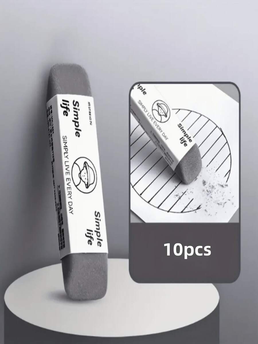 3 件装磨砂半砂橡皮擦 | 学生适用钢笔和中性笔橡皮擦 | 考试级干净，无残留 | 两用可擦设计 - 彩色 - 查看 1