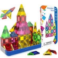 26/42 Ensemble de blocs de construction magnétiques mini portables, boîte en métal, ensemble de blocs magnétiques de voyage, compact et pratique, couleurs vives et designs amusants, meilleur cadeau d'anniversaire/Noël pour les garçons et les filles - Multicolore - Voir 1