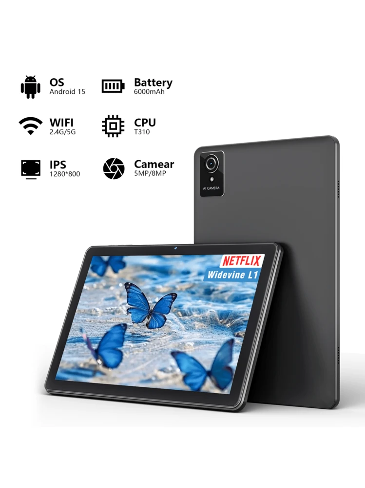 Qetupa 10.1 Inch Large Screen Android 15 Tablet ,6GB RAM + 128GB
