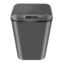 Smart Trash Can 16L Capacity Automatic With Sensor On The Lid For Living Room Kitchen Office - 灰色 - 查看 3