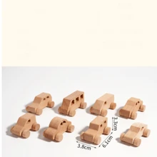 8pcs Wooden Inertia Push & Go Cars, Grip Training Toy Cars For Children, Suitable For Boys, Girls, Birthday, Halloween, Christmas Gifts - Multicolor - View 4