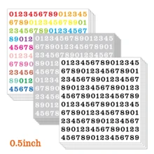 5/10张 0.5英寸 防水乙烯基数字贴纸，小尺寸 办公工业用 数字 ID 日期贴纸 - 彩色 - 查看 9