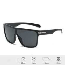 1pc Men's Fashion New Large Frame Fashion Glasses - Black Frame Gray Film - View 6