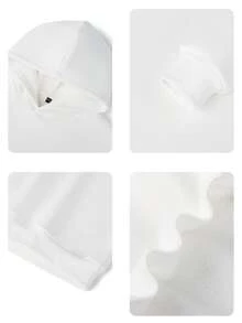 1 套女童休闲印花连帽卫衣，长袖加厚抓绒设计，适合秋冬季节 - 穿上我们舒适时尚的儿童连帽衫，探索世界！ - 白色 - 查看 5