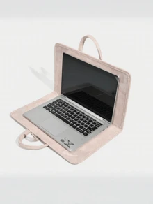 Laptop Protective Case Made Of Pink Pu Material Is Suitable For 15.6/16 Inch Laptops It Can Be Opened And Closed Immediately And The Handbag Can Be Easily Removed,Leather Laptop Sleeve Case HandBag,Soft PU Leather Laptop Case, Leather Laptop Case Water-Resistant Briefcase ,Laptop Sleeve Case With Handle Minimalist PU Protective Bag For Notebook Portable Travel Tote For Business Office College Stylish Accessory For Teachers And Professionals - 彩色 - 查看 2