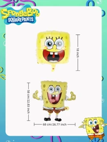 SPONGEBOB 1/5 pièces Nouveaux ballons en film d'aluminium sur le thème de la série animée Bob l'éponge, le meilleur décor de fête pour créer une ambiance festive pour vos amis. Décoration parfaite pour une fête, la maison, la chambre. Cadeau idéal pour Noël, la Saint-Valentin, une remise de diplôme pour votre petite amie.