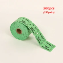 1 rollo de 1000 boletos de rifa, azul, verde, morado (múltiples opciones de color), rollo doble, boletos para eventos, entrada, recompensa de clase, recaudación de fondos y premios (500 pares)
