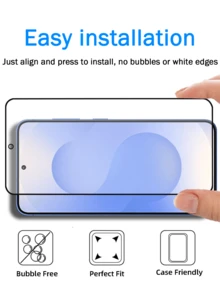 2 Packs For Galaxy Screen Protector, High-Definition Transparent Tempered Glass ,No White Edge, Scratch-Resistant Design Screen Protection Essentials, Applicable To Daily Shield, Office, Home Phone Screen Protector Phone Accessories Waterproof Shockproof Anti-Fall Anti-Fall Anti-Fingerprint Full Cover - Black - View 7