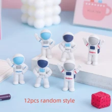 6/12 件可爱太空主题橡皮擦，便携、新颖、多功能迷你宇航员橡皮擦，可爱礼物、文具用品、学生奖品、派对礼品、返校 - 彩色 - 查看 14
