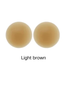 1 Pair Plus Size Silicone Invisible Nipple(8/10cm) Covers Pasties For Party Events - Khaki - View 8