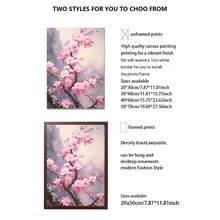 3 piezas de impresiones de arte en lienzo envuelto, con marco opcional de pino, orientación vertical, estilo moderno clásico art decó, encantadoras flores de cerezo rosadas arte abstracto acuarela, moda, para decoración de pared en bar, cafetería, hogar, dormitorio, sala de estar, cocina, oficina en casa, para uso interior y exterior en primavera e invierno - Multicolor - Ver 8