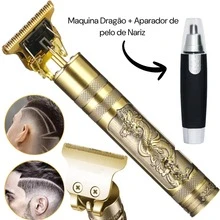 Kit Com Barbeador Profissional Com Aparador de Nariz Bivolt Cortar Cabelo Dragão - Dragão+Aparador - Visão 2