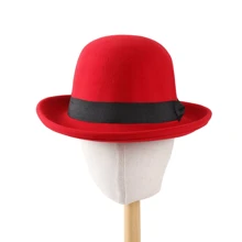 1pc Autumn/Winter New Wool Felt Wide Brim Hat, British Style Jazz Hat, Solid Color Fedora For Men