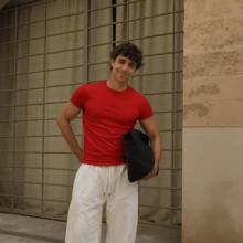 Men's Casual T-Shirt Slim Fit Basic Social Fashion - Red - View 6