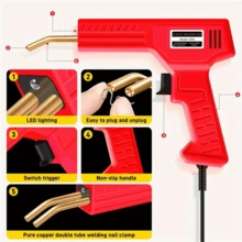 New Portable Plastic Welder Kit With 1000pcs Welding Nails And Pliers Rapid Fever Plastic Welding Gun Auto Bumper Repair Most Plastic Cracks  -Plastic Welder Repair Kit ,Without Battery,US Plug(Red) - View 8