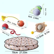 Cat Toy, Indoor Entertainment, Cat & Mouse - Interactive Plush Ball Cat Toy - Chasing Electric Mouse, USB Rechargeable, Durable & Bite-Resistant Ball, Auto Obstacle Avoidance, Suitable For All Indoor Cat Breeds, Indoor Cat Toy