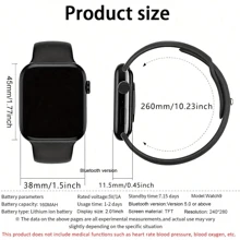 Hot 1pc Unisex Comfortable & Breathable Silicone Band Smart Watch, 2.01" High Definition Touchscreen, Wireless Call, Pedometer, Calorie, Multiple Sport Modes, Music Control, Remote Camera, Alarm, Call & Message Reminder, Suitable For Casual, Sports, Holiday Gift, Compatible With Android And IOS Smartphones