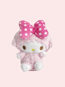 Muñeco de cordero pequeño Sanrio Piano Beinno, adorable llavero de peluche rosa, animal de peluche súper suave y esponjoso, diseño de cordero único con lindo lazo y accesorios de fresa, peluche abrazable de alta calidad para niñas, regalo coleccionable perfecto para cumpleaños, ideal para decoración del hogar, colgante de mochila, compañero de viaje, ideal para regalos de fiesta y decoración de habitaciones, mercancía de personajes kawaii para fanáticos.