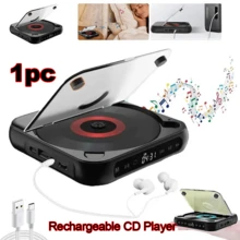 1 Piece Portable Rechargeable Bluetooth CD Player Hi-Fi Stereo Sound Transparent Cover Retro Modern Design Supports CD CD-R CD MP3 Durable Metal Plastic Audio Player For Home Car Travel Daily Use - Black - View 1