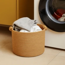 Coșuri de depozitare suspendate țesute manual - Organizator versatil pentru plante, jucării, decorațiuni și multe altele, raft montat pe perete pentru dormitor, baie, bucătărie, birou și living, material poliester, design clasic, depozitare decorativă | Coș în stil clasic | Textură țesută, depozitare în coșuri - Multicolor - Vizualizare 3