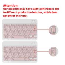 Ultra-Slim Bluetooth Keyboard Portable Mini Wireless Keyboard Rechargeable Compatible With Apple IPad I Phone Compatible With Samsung Tablet Phone Smartphone IOS Android Windows (Pink)