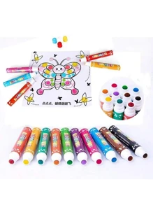 1/5/10 支点状涂鸦笔，大号和小号笔尖，10 色水彩笔，绘画画笔套装，美术用品