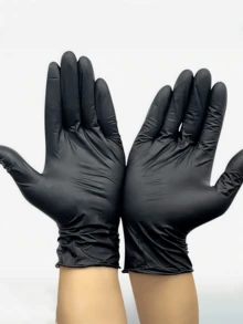 100PCS/50PCS/一次性丁腈手套，无粉且耐用，适用于家庭和厨房清洁，不含乳胶，手指麻，适用于厨房、浴室、卫生间、客厅和其他家务、绘画和户外旅行和家用小工具，多功能手套（无盒） - 黑色 - 查看 3