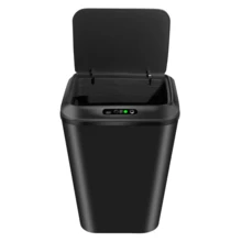 Smart Trash Can 16L Capacity Automatic With Sensor On The Lid For Living Room Kitchen Office - Black - View 4