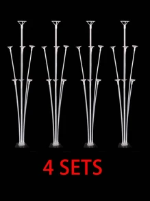 2pcs Balloon Stand - Sturdy Plastic Party Decor (Balloons Not Included), No Electricity Required, Durable Design, Suitable For Birthday, Wedding, New Year, Graduation, Festival Atmosphere Decoration