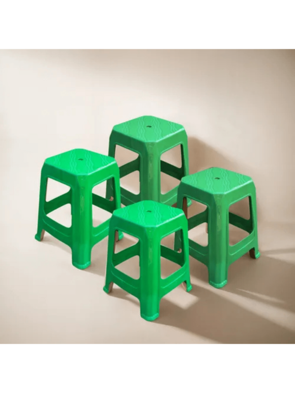 Pack 4 Bancos Grande Portátil Plástico Soporta 120kg Negocio