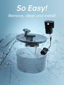 Fonte Automática para Animais de Estimação - Fonte de Água para Gatos sem Fio com Detector de Movimento - Fonte para Gatos com Bateria - Preta