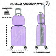Set De Maletas De Mano Más Dos Neceseres - Lila Púrpura - Ver 3