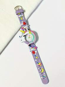 1 件新款时尚可爱独角兽石英手表，送给女孩的礼物 - 彩色 - 查看 4