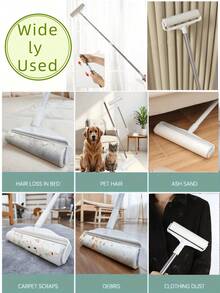 Floor Lint Roller With Refills,Wide Lint Remover Roller For Pet,Carpet Cleaning Lint Roller, Lint Remover, Long Handle Sticky Mop , For Cleaning Carpets, Floor,Couch Bed, Cars, Clothing, And Pet Hair - Multicolor - View 6