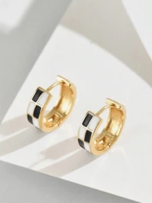 Vòng khuyên tai In Kiểm tra - Nhiều màu - Xem 2