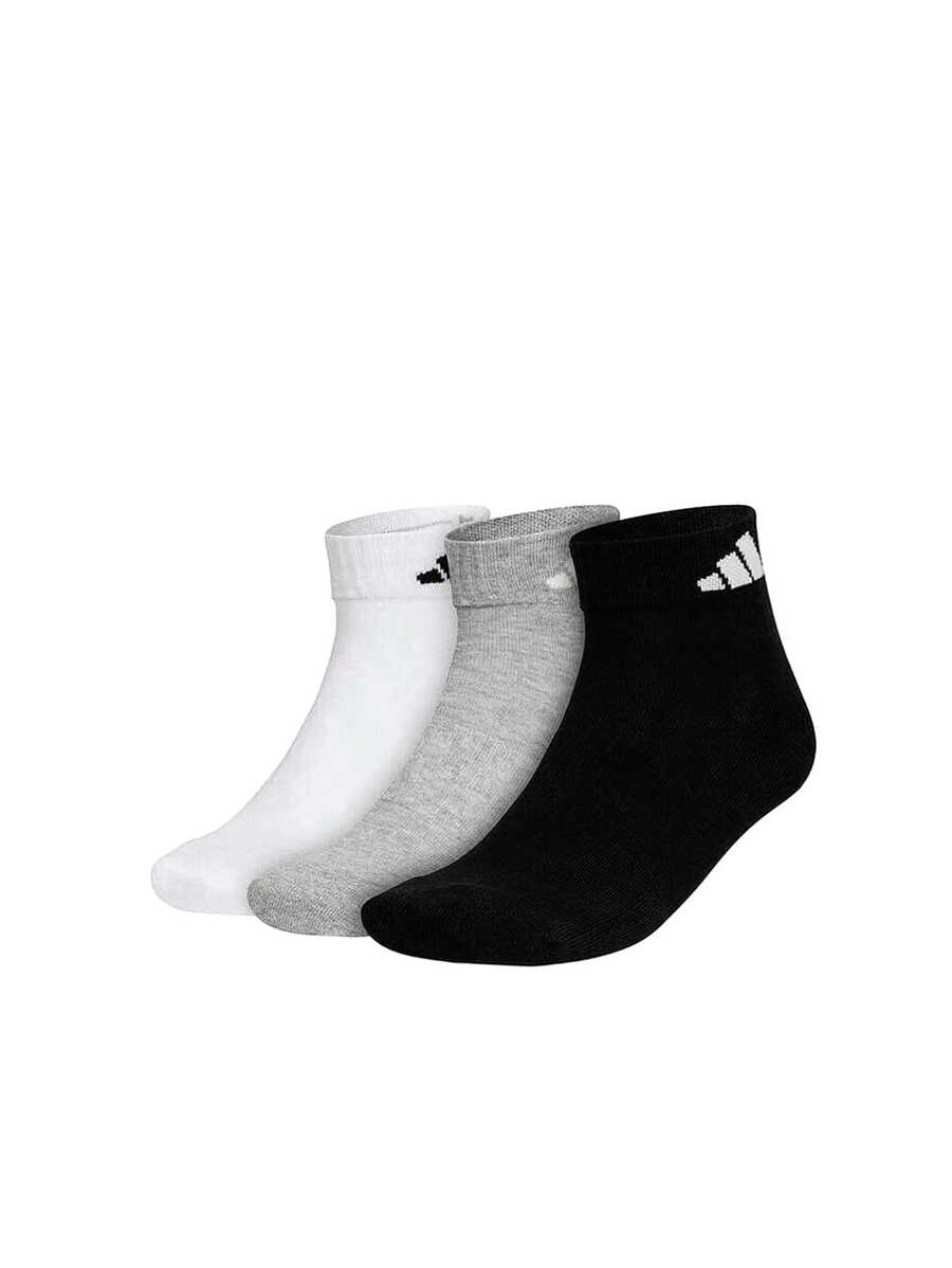 Adidas 3 Pairs Unisex C SPW ANK Casual Versatile Minimalist Sports Socks - White - View 1