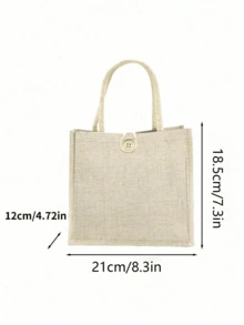 1 Pc Personalized Giraffe Pattern Custom Burlap Tote Bag, Large Capacity Printed Tote Bag, Personalized Gift Bag, Gift Bag Women Large Capacity Tote Bag Graduation Gift Letter Printed Fashion Tote Bag, School Gift, Lightweight Shopping Bag, Gift Colorful Pattern Tote Bag For Personal Use Or As A Gift Bag Women, Business Casual