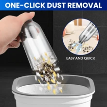 2000mAh/7.4V 手持式吸尘器，干湿两用，吸力强劲，适用于汽车、家居、办公室和宠物清洁，配备多种吸嘴/迷你拖把，ABS材质 - 黑色+1個濾芯 - 查看 5