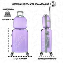 Set De Maletas De Mano Más Dos Neceseres - Lila Púrpura - Ver 4