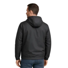 Tactel Men's Hooded Sports Windbreaker Jacket - màu đen - Xem 4