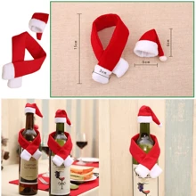 5 Stück Weihnachts-Weinflaschenverschluss-Mützen- und Schal-Set, Schneemann Mini-Weinflaschenverschluss-Tasche, Weihnachtsmann-Set, Weihnachtspullover-Party-Bevorzugung, Dekoration Zuhause, Geschenkausstattung, Weihnachtsdekorationen, Weihnachtspyjamas, Weihnachtsgeschenke, Weihnachtsdekoration