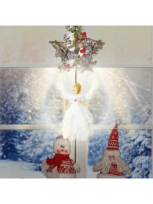 1pc Charming Plush Angel Christmas Tree Ornament - Ideal For Holiday Decor And Gifts, Suitable For Christmas Tree Decoration, Car Hanging Decor, Easy Hanging Design
