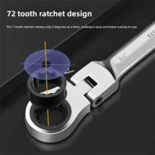10mm Quick Auto Repair Tool, Multi-Size 72 Teeth Swivel Head Spline Ratchet Wrench - Multicolor - View 4