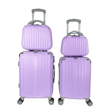 Set De Maletas De Mano Más Dos Neceseres - Lila Púrpura - Ver 1