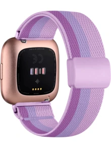 أربطة مطاطية متوافقة مع أربطة Fitbit Versa 2/أربطة Fitbit Versa 2 للسيدات/أربطة Fitbit Versa، مع إبزيم مغناطيسي، أربطة ساعة ذكية من نايلون ناعم ل- Fitbit Versa 2/Versa/Versa Lite/SE - ل- Versa 2 - مشاهدة 15