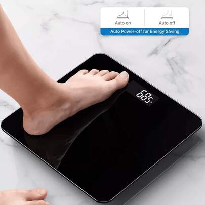 1件装 ScaleSE 女士电子浴室秤，浴室秤，最大称重 396 磅/180 公斤，LED 背光显示屏，钢化玻璃电子秤，数字体重秤，称重精准，使用 AAA 电池供电（不含电池），适用于家庭、健身房、户外，是居家和宿舍的理想之选，四季皆宜，是绝佳的圣诞礼物。