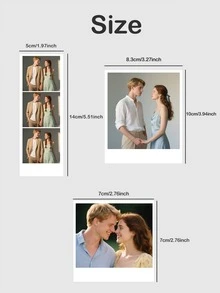 1/3/5 Pcs Custom Photo Fridge Magnets With Personalized Text Printing, Customized Picture Magnets, Decor Gift For Birthdays, Housewarming And Save The Date - Multicolor - View 3